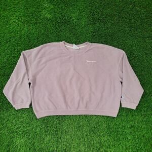 Champion Corduroy Ribbed Baggy Sweatshirt Womens Large 28x21 Oversized Crop